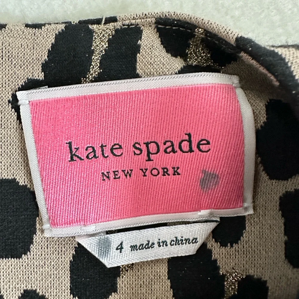 Kate Spade Women's Leopard Forest Feline Jacquard Fit and Flare Dress Size 4 - Picture 9 of 10